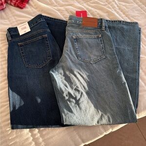 Lucky Brand women’s Dark and Light Blue Low rise wide leg Jeans bundle